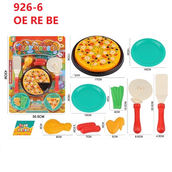 Play House kids pizza party toy set with sliceable pizza pizza cutter and play snacks