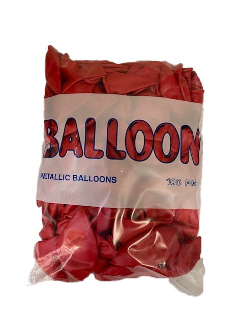 red 12" Metallic Pearl Ruby Red Latex Balloons Value Pack