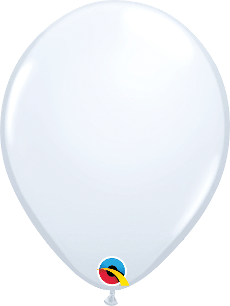 white 2 Qualatex 12" Metallic Pearl White Latex Balloons