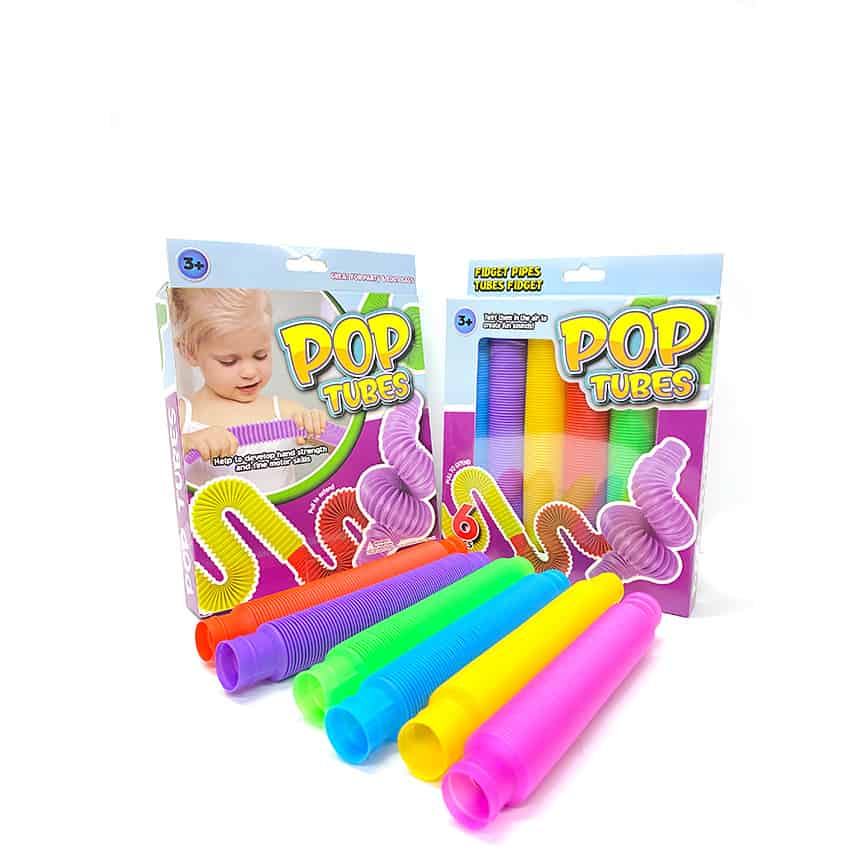 Pop Tube 21L169 6.9 1 Pop Tube Fidget Sensory Toy Assorted Colors (6Pcs/Pack)