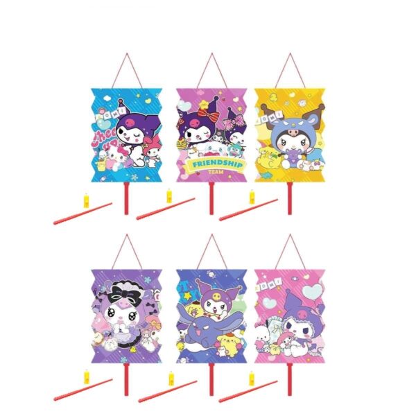 "Kids paper LED lantern with Kuromi & My Melody Sanrio design"