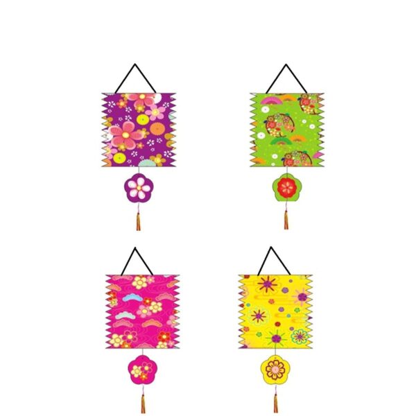 “Traditional paper lantern flower design, 29cm diameter, assorted colors and shapes, festival decoration”