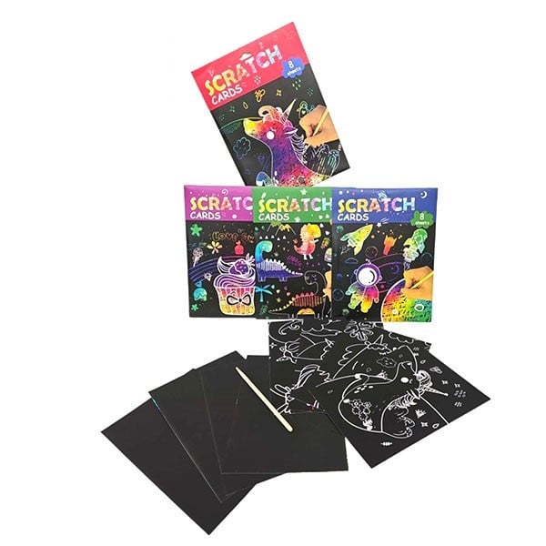 b96224954b6faefe303256e54e64dded Kids Scratch Cards Art & Craft Stationery Favors (10cm x 14cm)