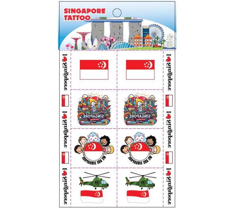 14794A 14794A Singapore NDP Flag 2026 Tattoo 8Tattoo/Sheet
