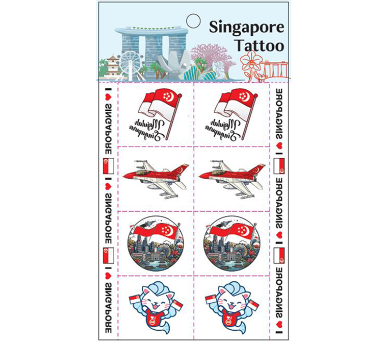 14794B 14794B Singapore NDP Flag 2026 Tattoo 8Tattoo/Sheet