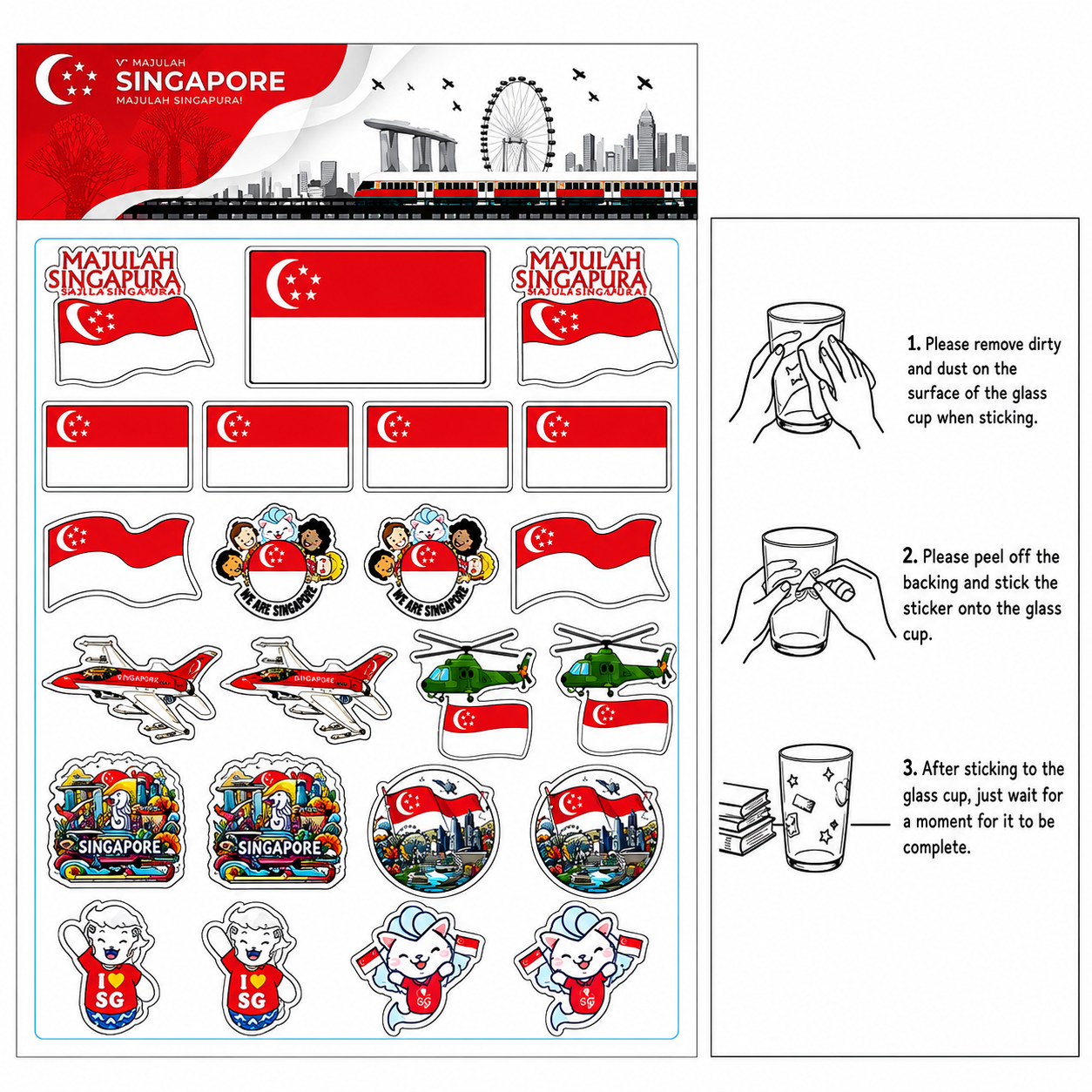 ChatGPT Image Jun 12, 2026, 01_03_03 PM ChatGPT Image Jun 12 2026 01 03 03 PM Singapore NDP Sticker Sheet 2026 National Day Majulah Singapura Flag Sticker